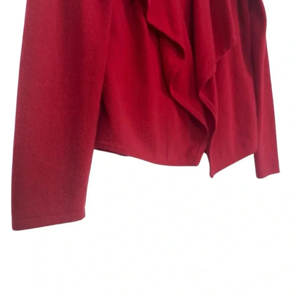 Jones‎ New York Womens M 100% Cashmere Open Front Cardigan Red Workwear Soft